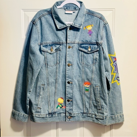 Nickelodeon Made in the 90's Cartoons Rugrats Jean Jacket Unisex Large - Picture 1 of 13